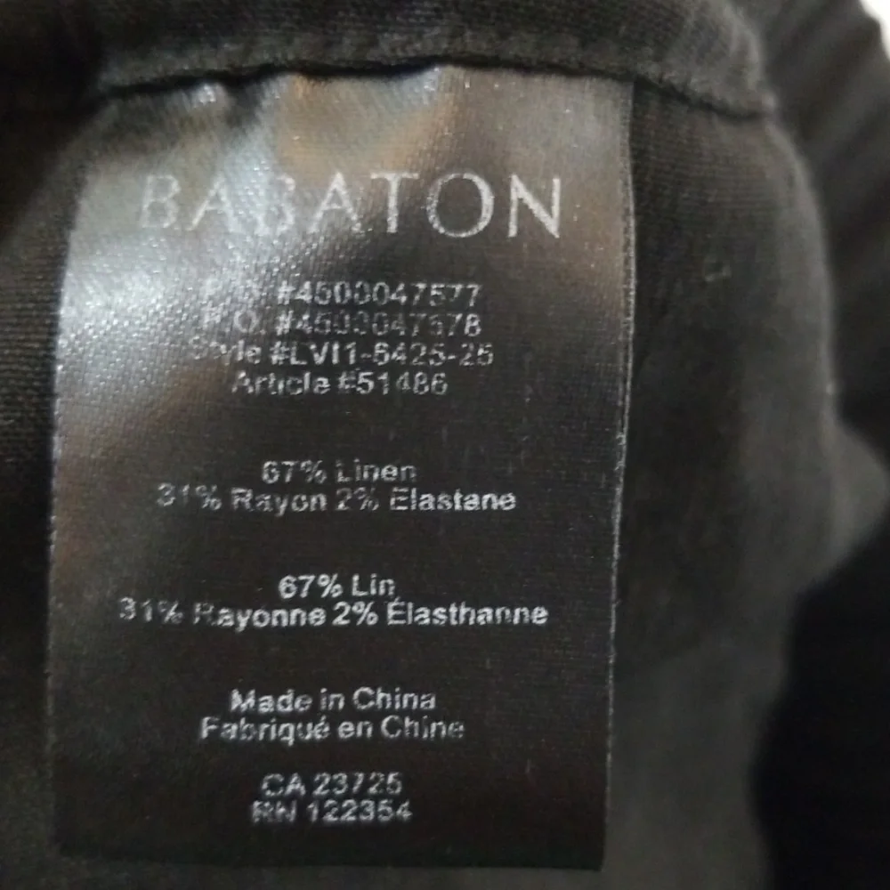 - Babaton with linen black pants size M
